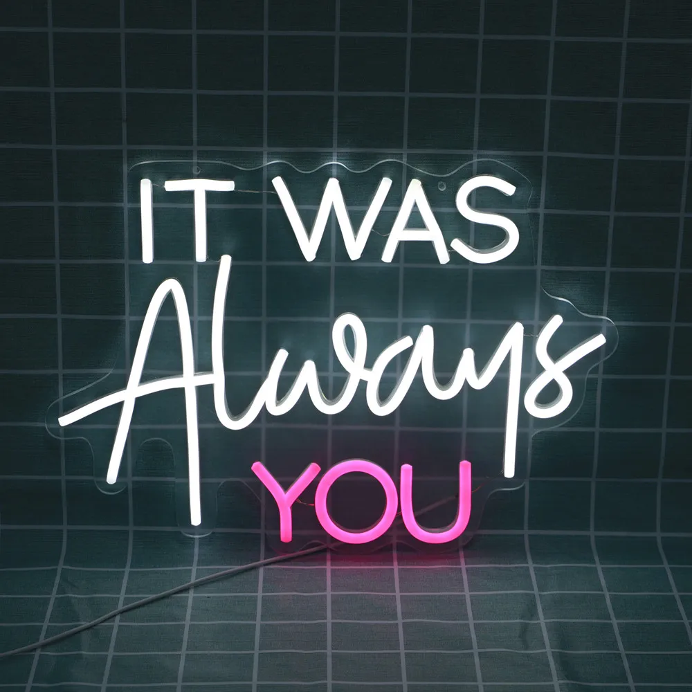 Handmade 'It Was Always You' Neon Light Sign LED Letter Bulbs for Wedding Home Decor Bridal Gift Unique Party Wall Art
Handmade 'It Was Always You' Neon Light Sign LED Letter Bulbs for Wedding Home Decor Bridal Gift Unique Party Wall Art