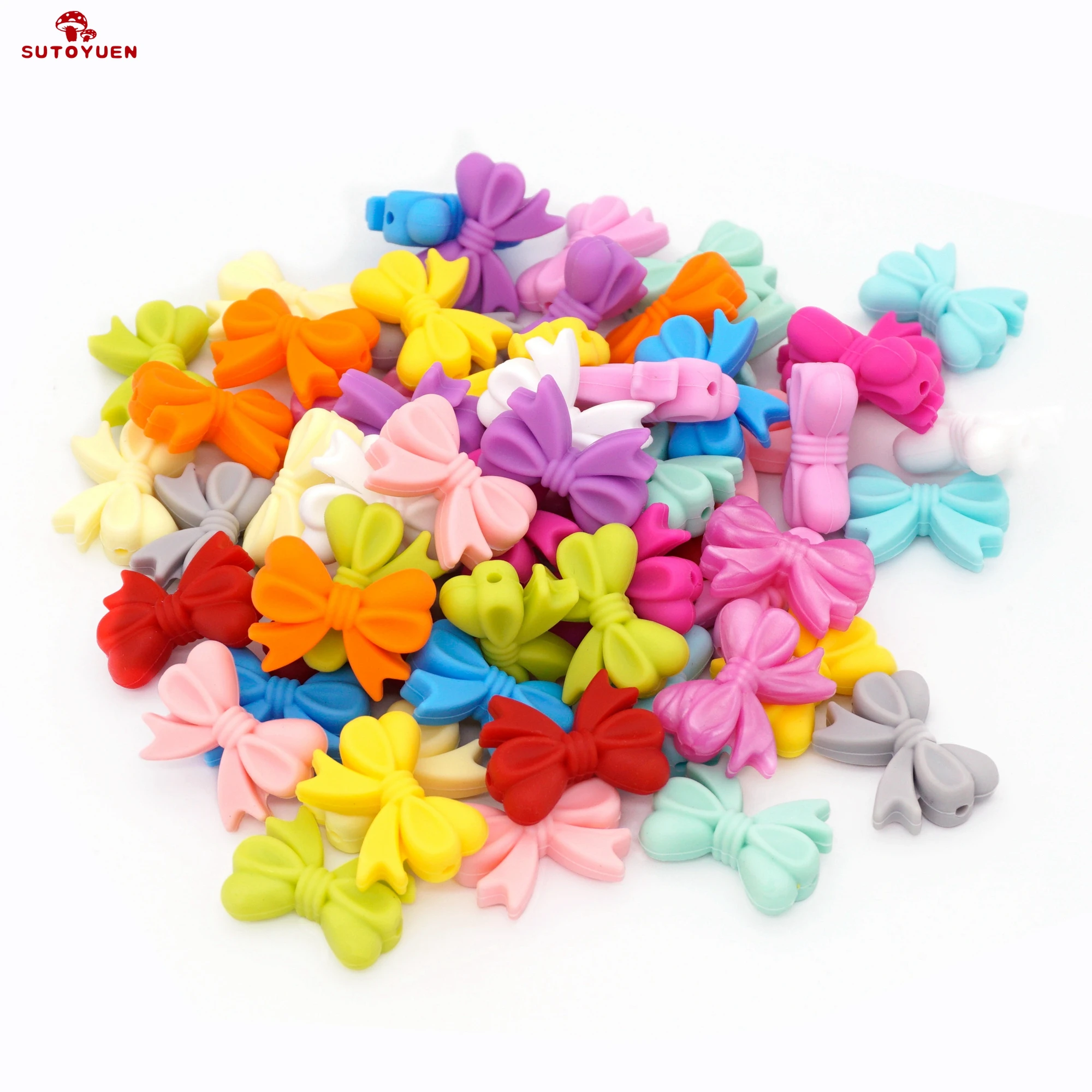 Sutoyuen 200Pcs Bow Silicone Beads BPA Free DIY Pacifier Necklace Safe Sensory Toy Chewable Silicone Baby Teething Beads Bowknot
Sutoyuen 200Pcs Bow Silicone Beads BPA Free DIY Pacifier Necklace Safe Sensory Toy Chewable Silicone Baby Teething Beads Bowknot