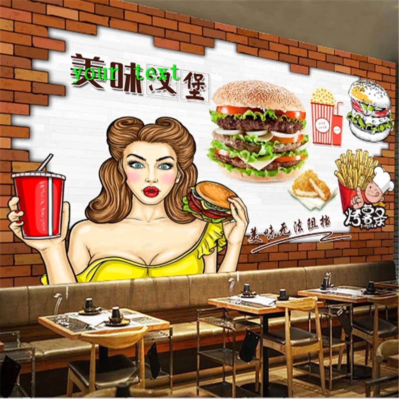 Burgers Fast Food Restaurant Wall Paper 3D Handburger Food Snack Bar Industrial Decor Brick Wall Background Mural Wallpaper 3D
Burgers Fast Food Restaurant Wall Paper 3D Handburger Food Snack Bar Industrial Decor Brick Wall Background Mural Wallpaper 3D