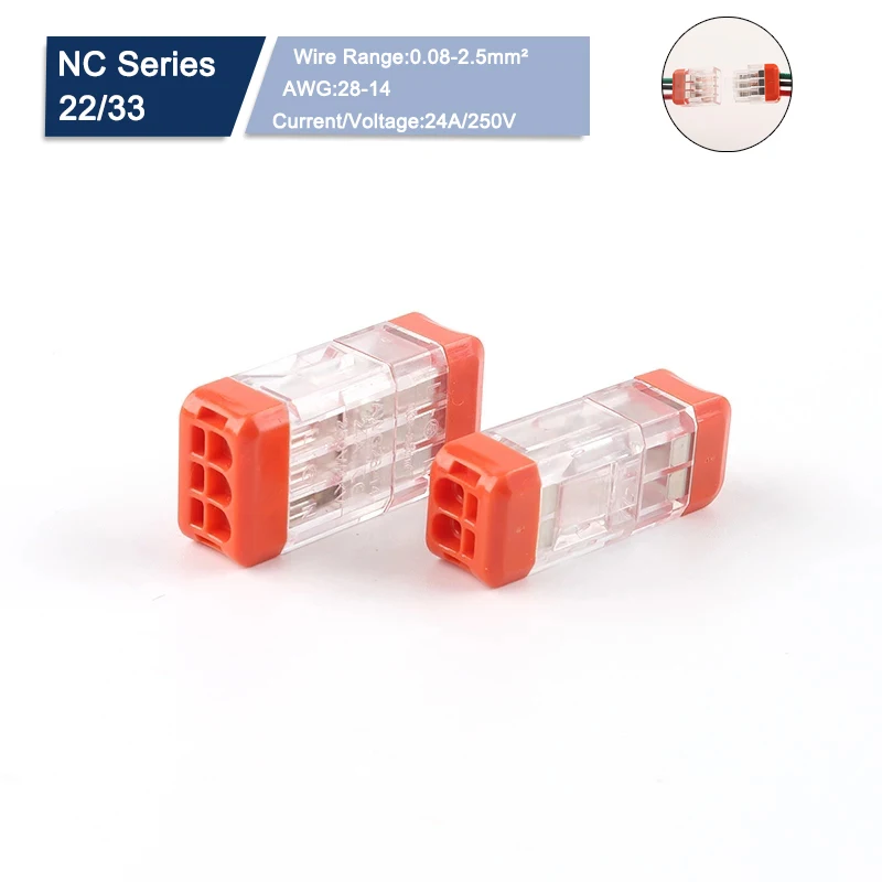 10PCS Quick Docking Wire Connector Universal Compact Electrical Push-in Wiring Connectors PCT Butt Conductor Terminal Block
10PCS Quick Docking Wire Connector Universal Compact Electrical Push-in Wiring Connectors PCT Butt Conductor Terminal Block