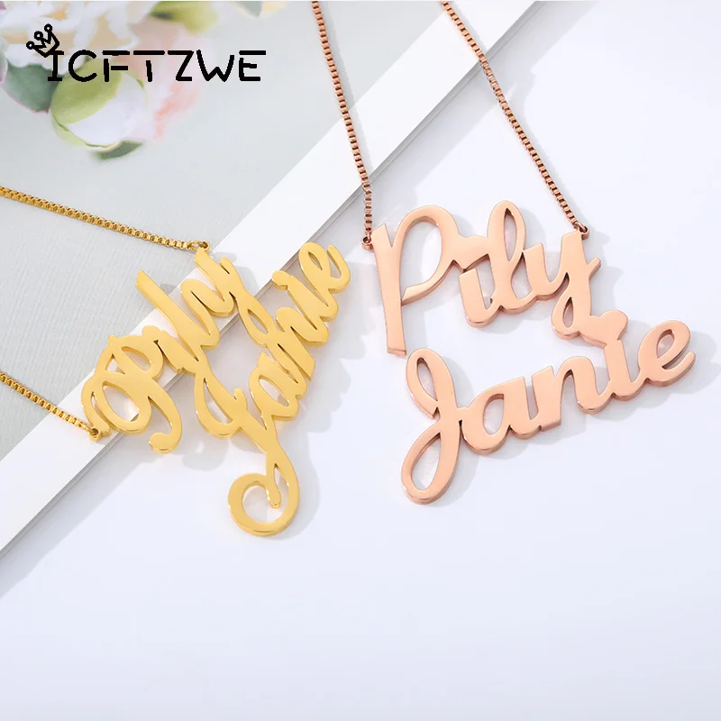 2020 Fashion Custom Stainless Steel Double Name Necklace For Women Personalized Letter Box Chain Choker Necklace Lover Gift
2020 Fashion Custom Stainless Steel Double Name Necklace For Women Personalized Letter Box Chain Choker Necklace Lover Gift