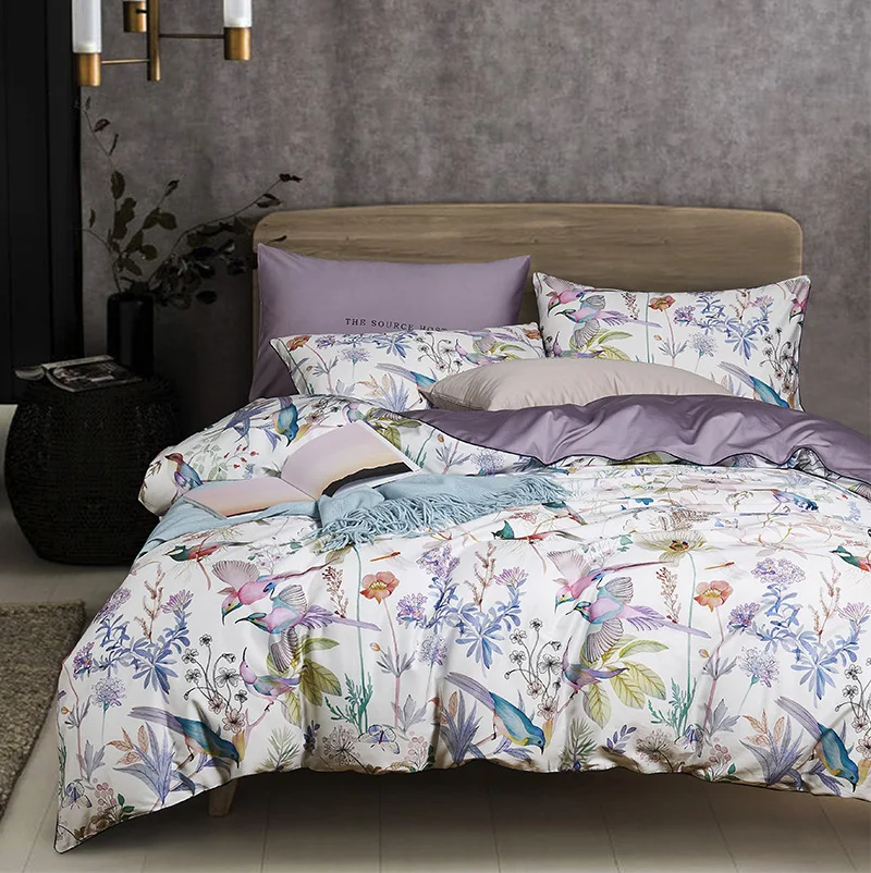 Luxury American style 60 thread Egyptian long staple cotton printing Satin pure cotton four piece set of all cotton quilt cover,
Luxury American style 60 thread Egyptian long staple cotton printing Satin pure cotton four piece set of all cotton quilt cover,