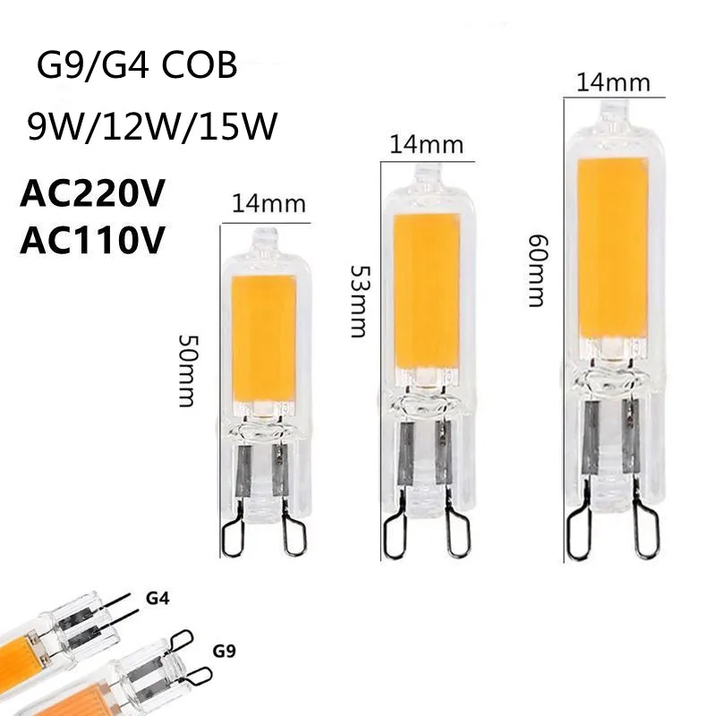Super Bright G9 LED Light Bulb 9W 12W15W 220V Glass Lamp Cold White/Warm White Constant Power Light LED Lighting G9 COB Bulbs
Super Bright G9 LED Light Bulb 9W 12W15W 220V Glass Lamp Cold White/Warm White Constant Power Light LED Lighting G9 COB Bulbs