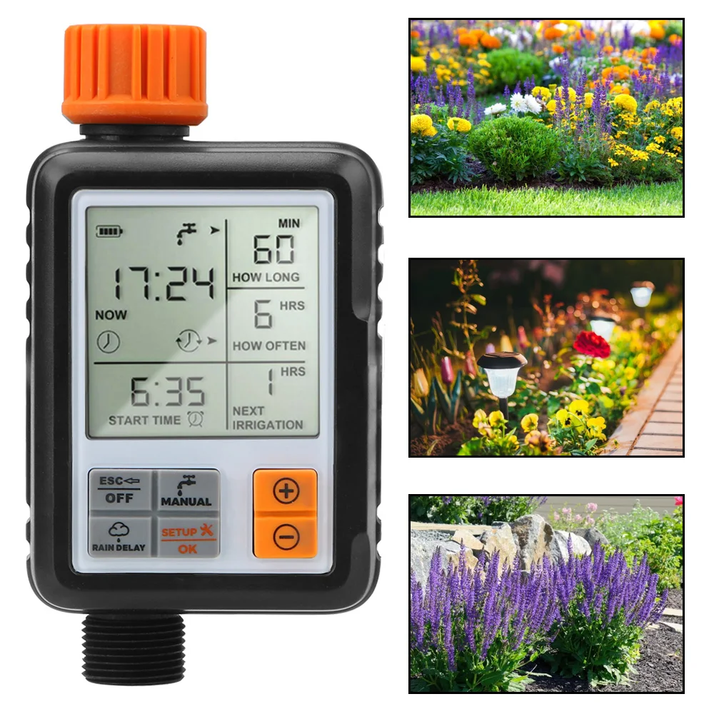 Digital Irrigation Timer For Garden Lawn Automatic Watering Controller System Large Screen Waterproof Watering Device
Digital Irrigation Timer For Garden Lawn Automatic Watering Controller System Large Screen Waterproof Watering Device