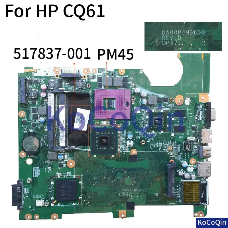 Материнская плата для ноутбука HP CQ61 G61 GeForce G103M материнская плата для ноутбука PM45 DA00P6MB6D0 517837-001 517837-601
Материнская плата для ноутбука HP CQ61 G61 GeForce G103M материнская плата для ноутбука PM45 DA00P6MB6D0 517837-001 517837-601