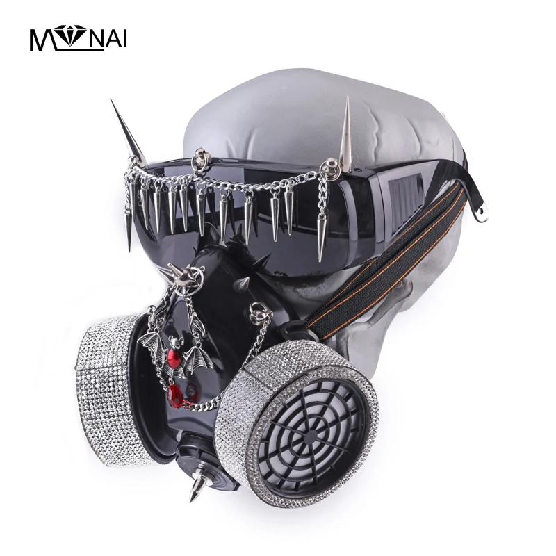 Cosplay Halloween Mask With Goggles Bat Chains Vintage Carnival Masks Glasses Street Popular Accessories Black Steampunk Mask
Cosplay Halloween Mask With Goggles Bat Chains Vintage Carnival Masks Glasses Street Popular Accessories Black Steampunk Mask