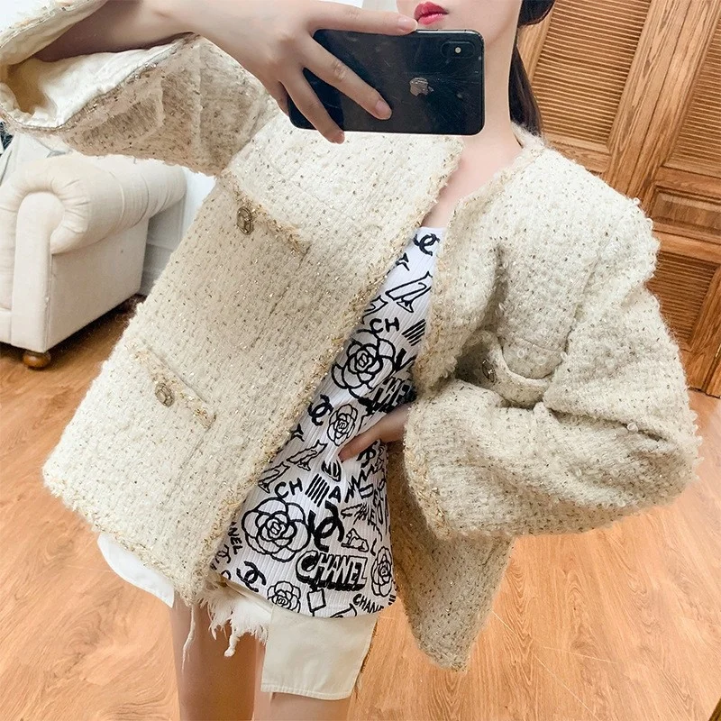 Women New Tweed Jacket Elegant Office Ladies Slim Fit Tweeds Pockets Autumn Brand Twill Outwear Coat O Neck Veste Femme
Women New Tweed Jacket Elegant Office Ladies Slim Fit Tweeds Pockets Autumn Brand Twill Outwear Coat O Neck Veste Femme