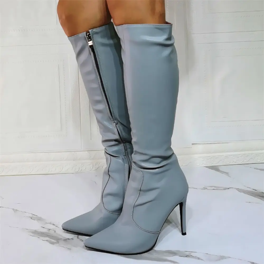 Winter Sexy Ladies Thigh High Heels Stilettos Knee Boots Long Zipper Sky Blue Leather Dress Party Botas Shoes Big Size 14 15
Winter Sexy Ladies Thigh High Heels Stilettos Knee Boots Long Zipper Sky Blue Leather Dress Party Botas Shoes Big Size 14 15