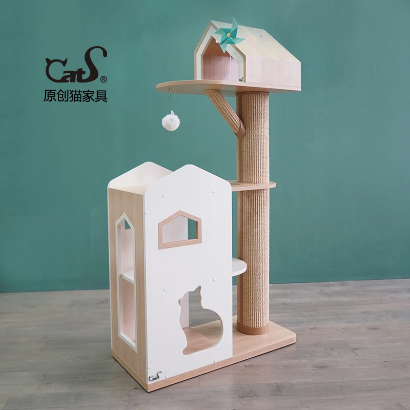 Wooden Cat Climbing Frame, Big Castle Furniture, Cat House, Sisal Scratching Post, Color Matching
Wooden Cat Climbing Frame, Big Castle Furniture, Cat House, Sisal Scratching Post, Color Matching