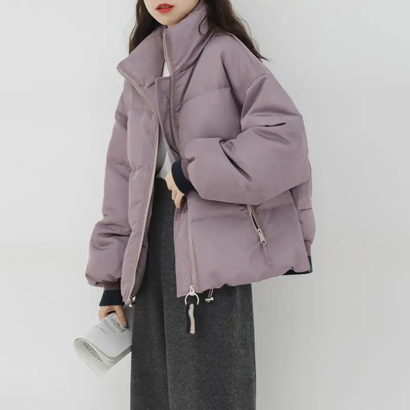 Winter Warm Parkas Down Jacket Women Purple Vintage Korean Style Cotton Overcoat Female Casual Loose Thick Outwear Coat 2021 New
Winter Warm Parkas Down Jacket Women Purple Vintage Korean Style Cotton Overcoat Female Casual Loose Thick Outwear Coat 2021 New