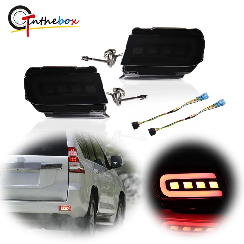 Car Rear Bumper Reflector LED Lights,Function as Tail,Brake & Fog Lights For 2010-2019 Toyota Land Cruiser Prado 150 LC150 FJ150
Car Rear Bumper Reflector LED Lights,Function as Tail,Brake & Fog Lights For 2010-2019 Toyota Land Cruiser Prado 150 LC150 FJ150