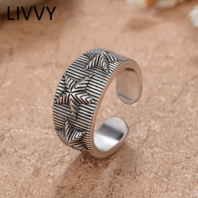 LIVVY Silver Color Five-Pointed Star Rings for Women New Fashion Simple Handmade Party Jewelry Gifts
LIVVY Silver Color Five-Pointed Star Rings for Women New Fashion Simple Handmade Party Jewelry Gifts