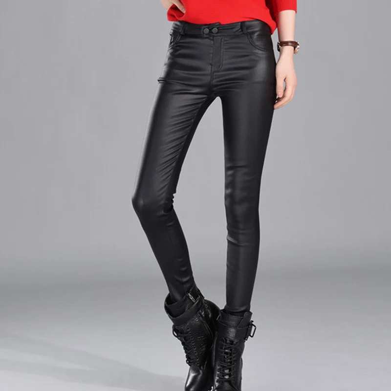 Women Autumn Spring Female Leggings Pantalon Femme Vintage Faux Leather Slim High Waist Casual Ladies Pants Woman Trousers
Women Autumn Spring Female Leggings Pantalon Femme Vintage Faux Leather Slim High Waist Casual Ladies Pants Woman Trousers