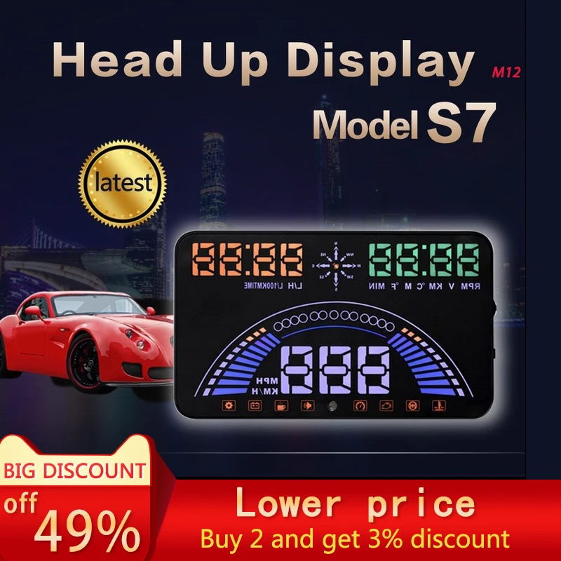 2021 Newest Head Up Display Auto Display OBD2+GPS Smart Car HUD Gauge Digital Odometer Security Alarm Water&Oil temp RPM S7
2021 Newest Head Up Display Auto Display OBD2+GPS Smart Car HUD Gauge Digital Odometer Security Alarm Water&Oil temp RPM S7