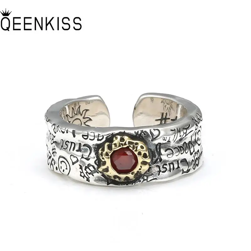 QEENKISS 925 Sterling Silver Ring for Men Vintage Adjustable Eye Graffiti Zircon Ring Fine Jewelries Wholesale Party Gift RG6825
QEENKISS 925 Sterling Silver Ring for Men Vintage Adjustable Eye Graffiti Zircon Ring Fine Jewelries Wholesale Party Gift RG6825