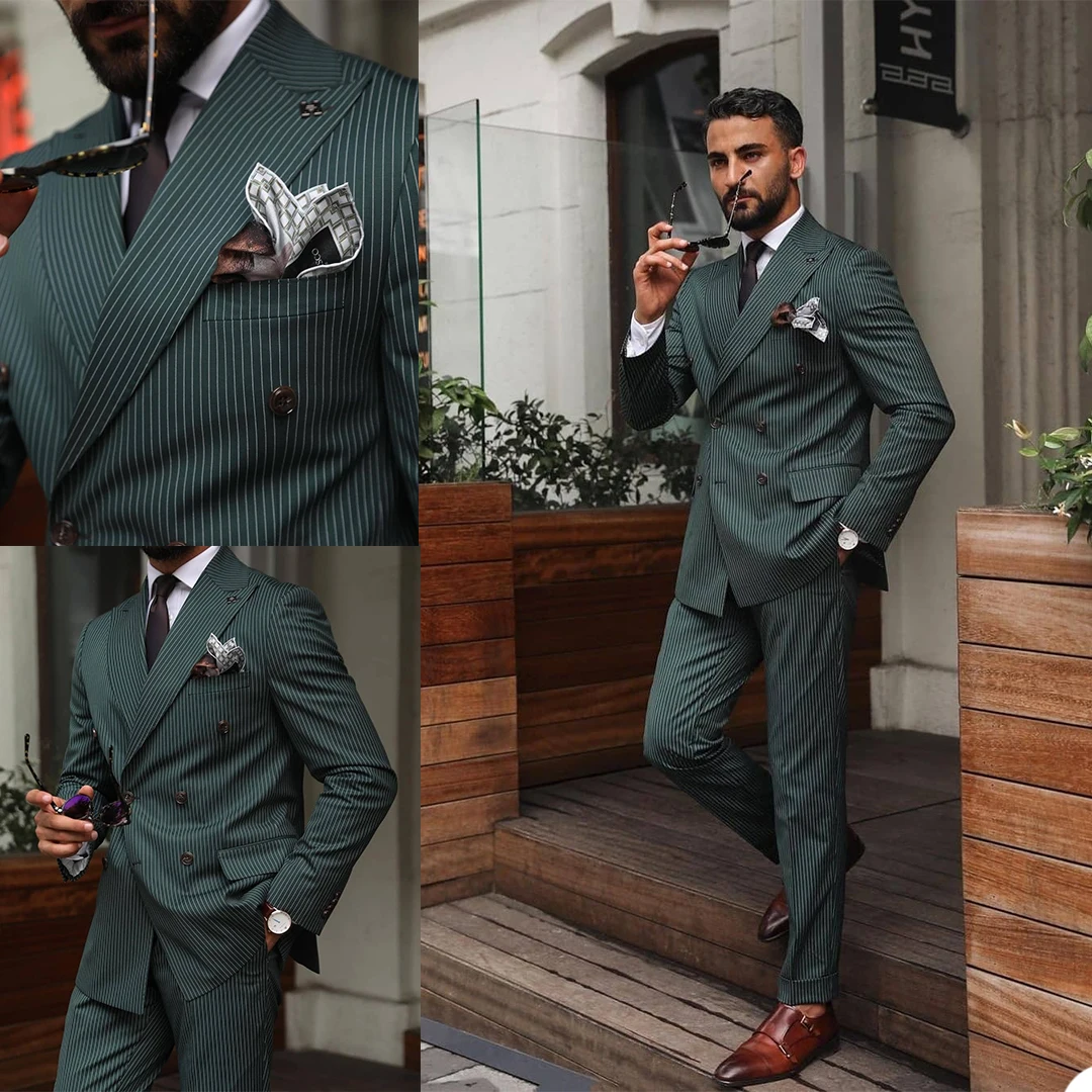 Handsome Smart Casual Mens Suits Stripe Men's Blazer Slim Fit Wedding Male Groom Prom Business Tuxedos (Jacket+Pants)
Handsome Smart Casual Mens Suits Stripe Men's Blazer Slim Fit Wedding Male Groom Prom Business Tuxedos (Jacket+Pants)