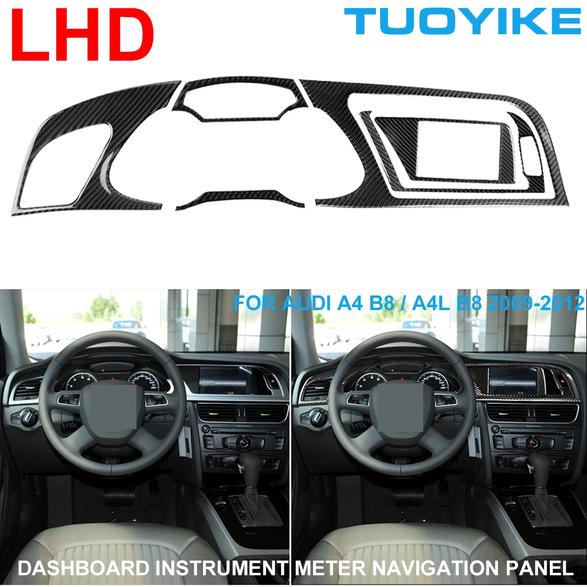 LHD RHD Car Styling Real Carbon Fiber Dashboard Console Central Instrument Panel Sticker Trim Cover For Audi A4 A4L B8 2009-2012
LHD RHD Car Styling Real Carbon Fiber Dashboard Console Central Instrument Panel Sticker Trim Cover For Audi A4 A4L B8 2009-2012