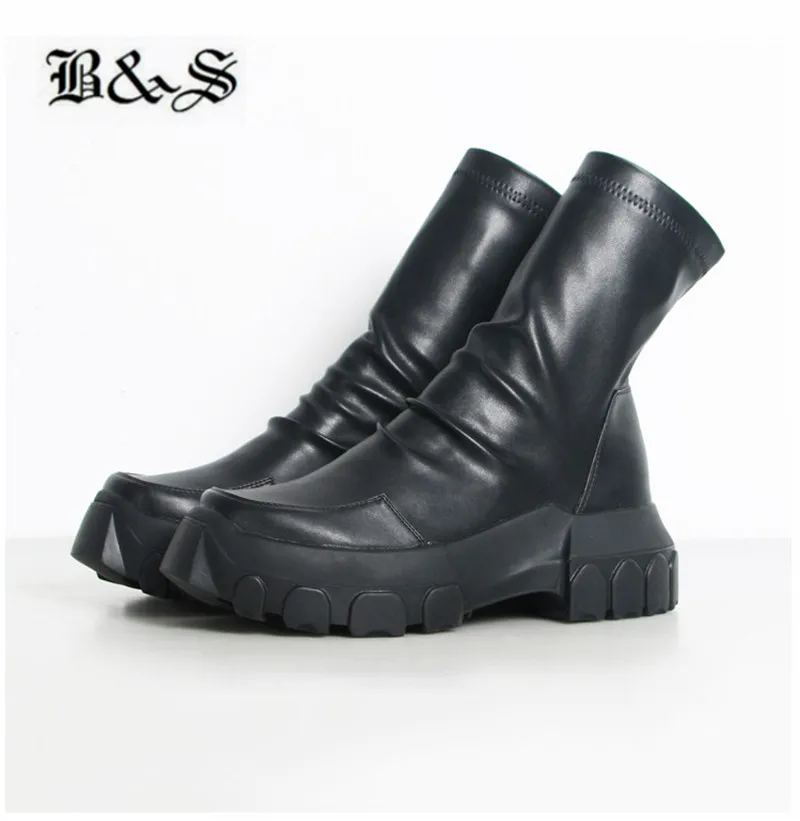 Black& Street Exclusive Punk Slip On Platform Catwalk Sock High Boots Lightweight Elastic Slim Boots
Black& Street Exclusive Punk Slip On Platform Catwalk Sock High Boots Lightweight Elastic Slim Boots