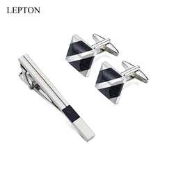 Lepton Low-key Luxury Star Stone Cuff links for Mens Shirt Cuffs Cufflink High Quality Blue Sandstone Tie Clips Cufflinks Set Lepton Low-key Luxury Star Stone Cuff links for Mens Shirt Cuffs Cufflink High Quality Blue Sandstone Tie Clips Cufflinks Set