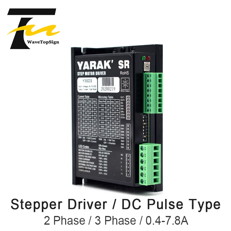 2Phase 3Phase Stepper Motor Driver Y2SD1R5 Y2SD2 Y2SD2-F01 Y2SD3 Y3SD3 Input Voltage 24-80VDC Adaptation motor NAME 17-52
2Phase 3Phase Stepper Motor Driver Y2SD1R5 Y2SD2 Y2SD2-F01 Y2SD3 Y3SD3 Input Voltage 24-80VDC Adaptation motor NAME 17-52