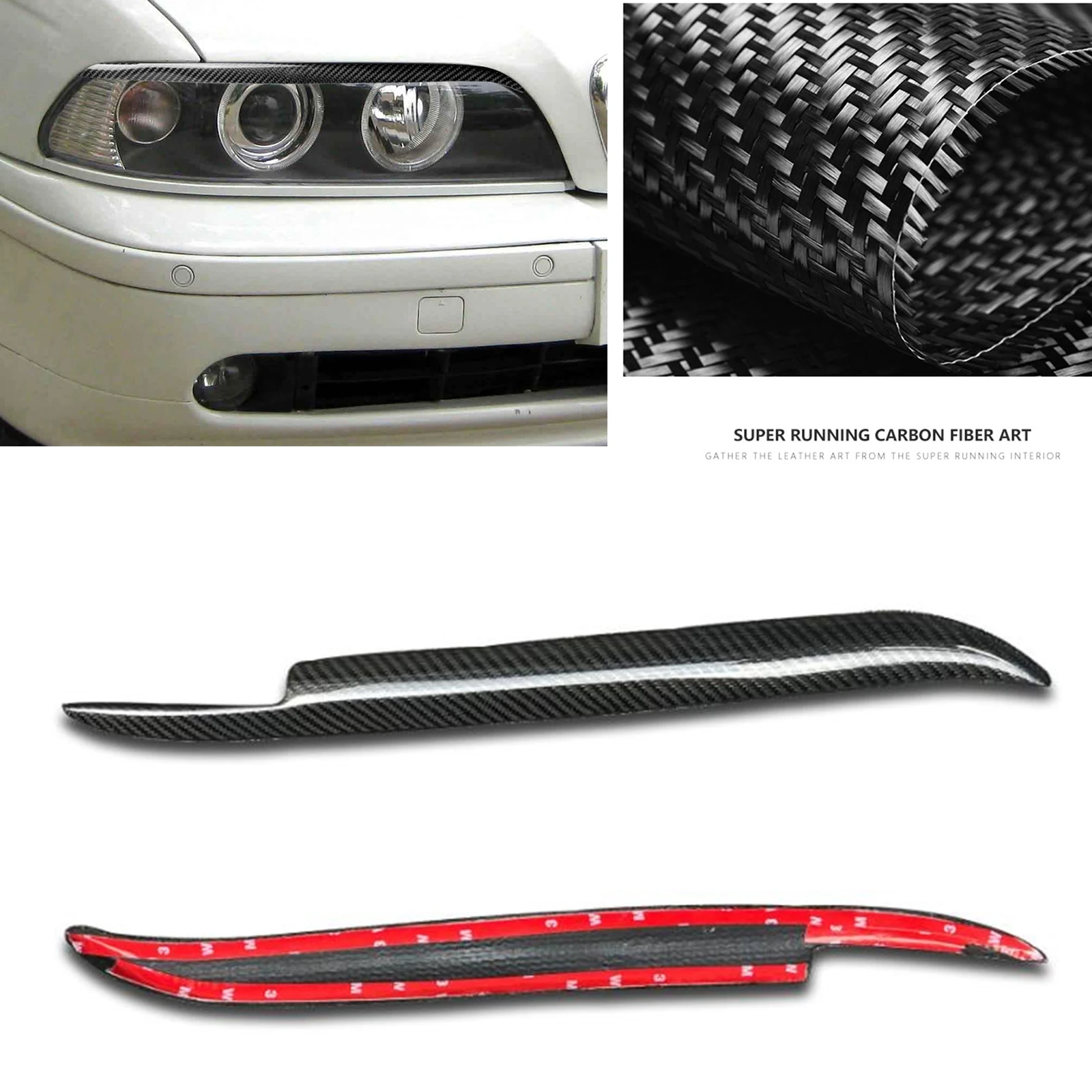 For BMW 5 Series E39 1997-2003 525i 528i 530i 540i 4-Door Carbon Fiber Head Light Cover Headlight Eyebrow Headlamp Eyelid Trim
For BMW 5 Series E39 1997-2003 525i 528i 530i 540i 4-Door Carbon Fiber Head Light Cover Headlight Eyebrow Headlamp Eyelid Trim