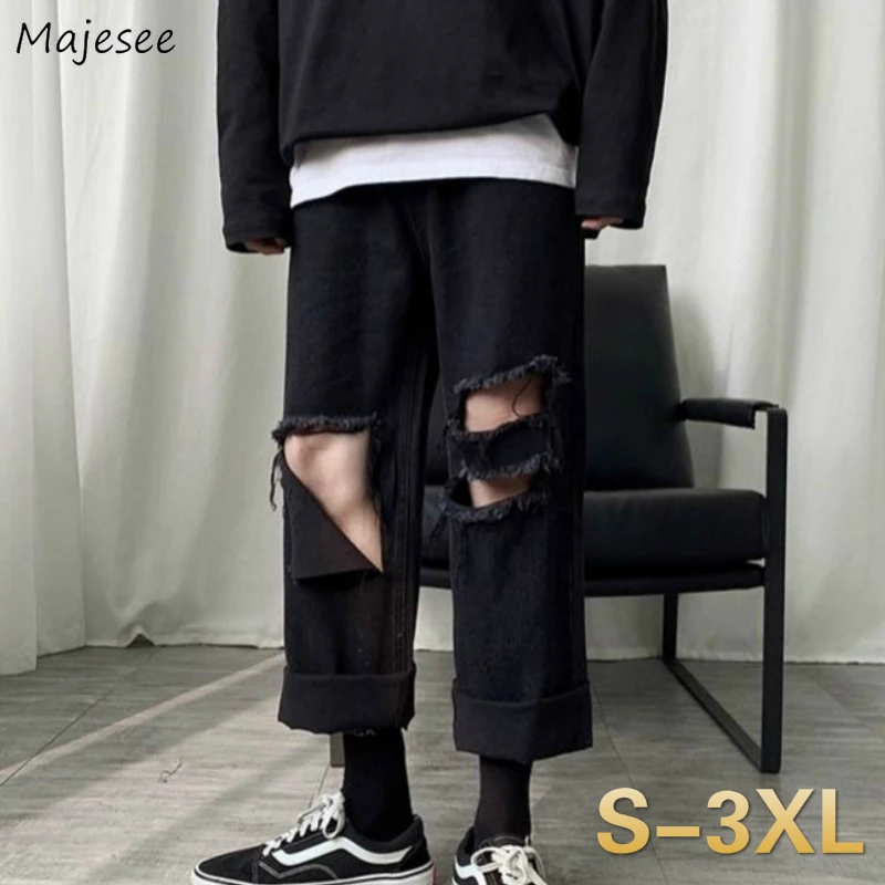 Men Jeans Holes Ankle-length Tassel Solid Summer Denim Trousers Chic Mens Harajuku Hip-hop Plus Size 3XL Loose Retro All-match
Men Jeans Holes Ankle-length Tassel Solid Summer Denim Trousers Chic Mens Harajuku Hip-hop Plus Size 3XL Loose Retro All-match