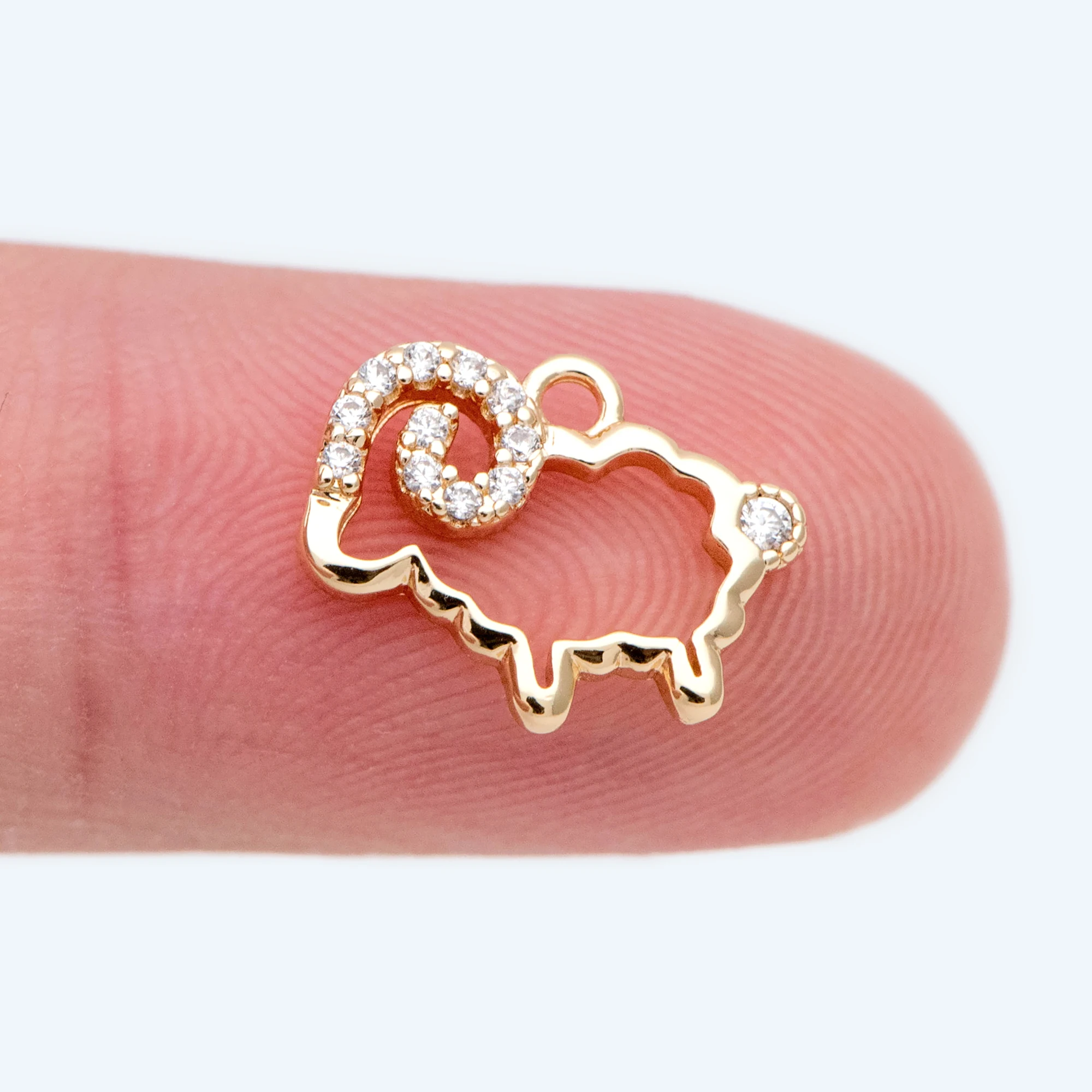 10pcs CZ Paved Sheep Charm, Real Gold Plated Brass, For Jewelry Making DIY Accessories Supply (GB-2074)
10pcs CZ Paved Sheep Charm, Real Gold Plated Brass, For Jewelry Making DIY Accessories Supply (GB-2074)