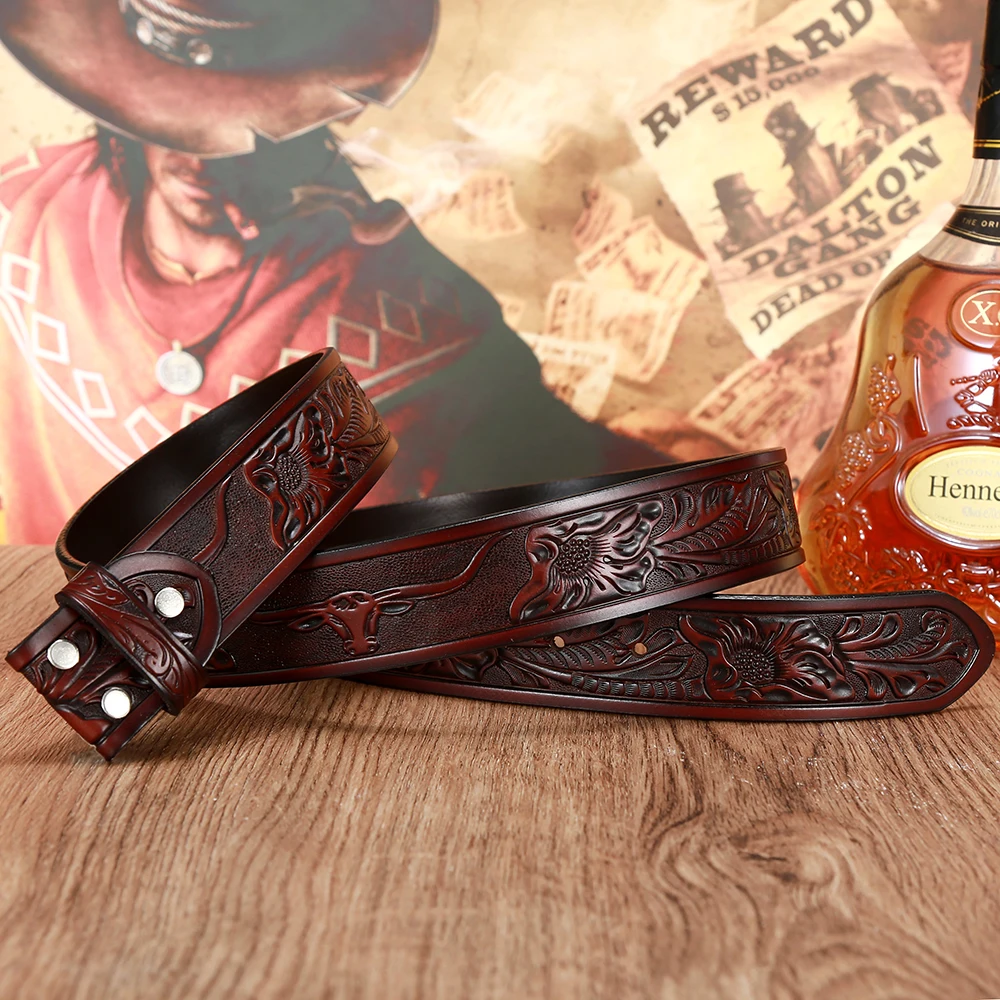 Western cowboy men's leather personality retro pattern replacement leather belt
Western cowboy men's leather personality retro pattern replacement leather belt