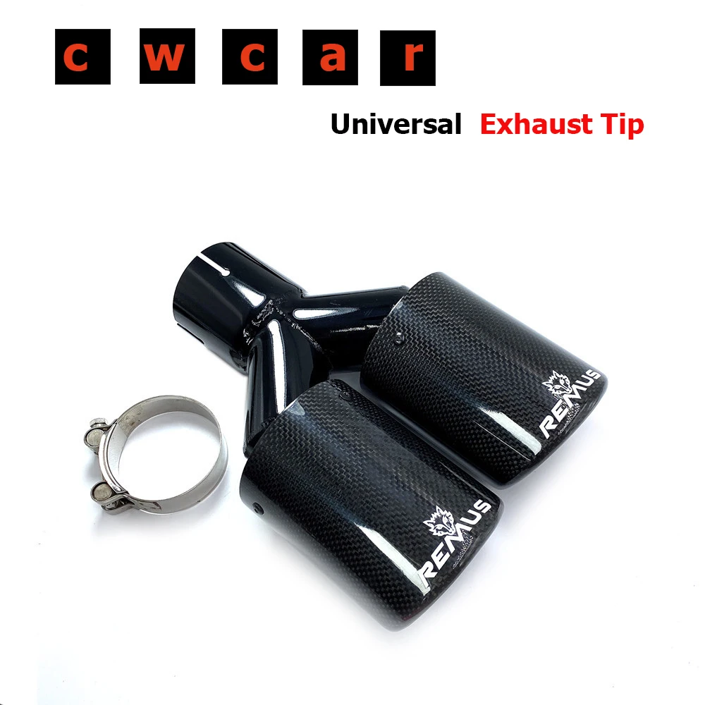 1Pcs Car Modification Universal Dual Glossy Black Automobile Remus Logo Exhaust Pipe Muffler Pipe Carbon Fiber Exhaust Tip
1Pcs Car Modification Universal Dual Glossy Black Automobile Remus Logo Exhaust Pipe Muffler Pipe Carbon Fiber Exhaust Tip