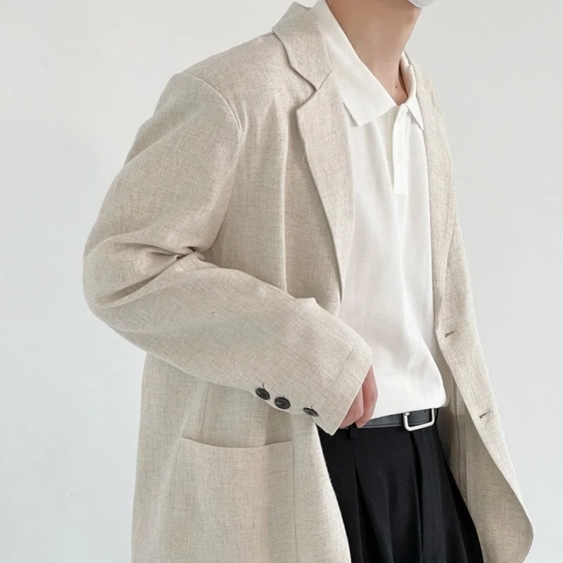 Thin Autumn Cotton Linen Blazers Men Loose Fit Casual Suit Jackets Single Breasted Long Sleeve Business Formal Coat M-2XL
Thin Autumn Cotton Linen Blazers Men Loose Fit Casual Suit Jackets Single Breasted Long Sleeve Business Formal Coat M-2XL