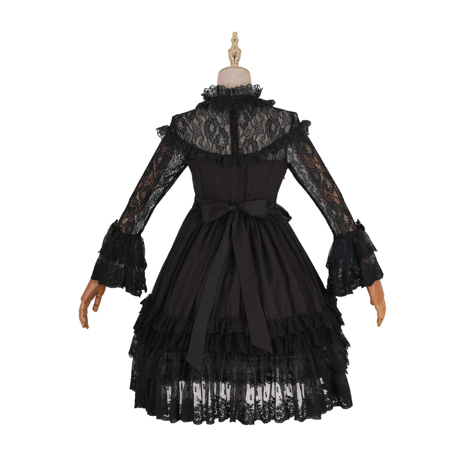 Black Gothic Lolita One Piece Dress Lace Bows and Beaded Lolita Wedding Dress
Black Gothic Lolita One Piece Dress Lace Bows and Beaded Lolita Wedding Dress