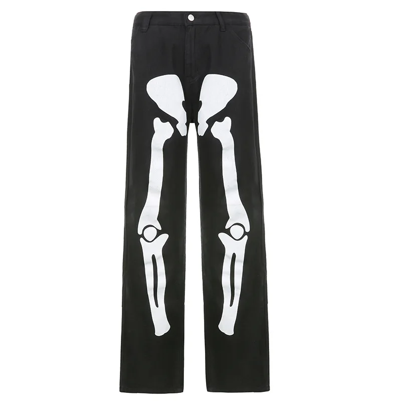 Vintage Skull Print Jeans for Women Straight Oversize Casual Loose Denim Trousers High Street Fashion Long Pants
Vintage Skull Print Jeans for Women Straight Oversize Casual Loose Denim Trousers High Street Fashion Long Pants