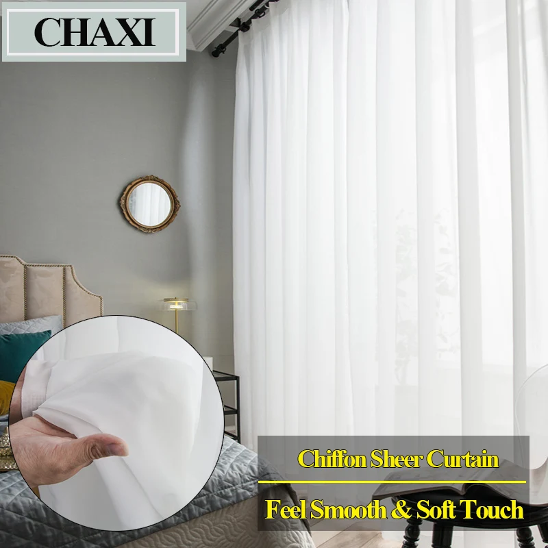 Custom size Luxurious Chiffon White Sheer Curtains for Living Room Bedroom Window Voile Tulle Curtain Feel Smooth and Soft Touch
Custom size Luxurious Chiffon White Sheer Curtains for Living Room Bedroom Window Voile Tulle Curtain Feel Smooth and Soft Touch
