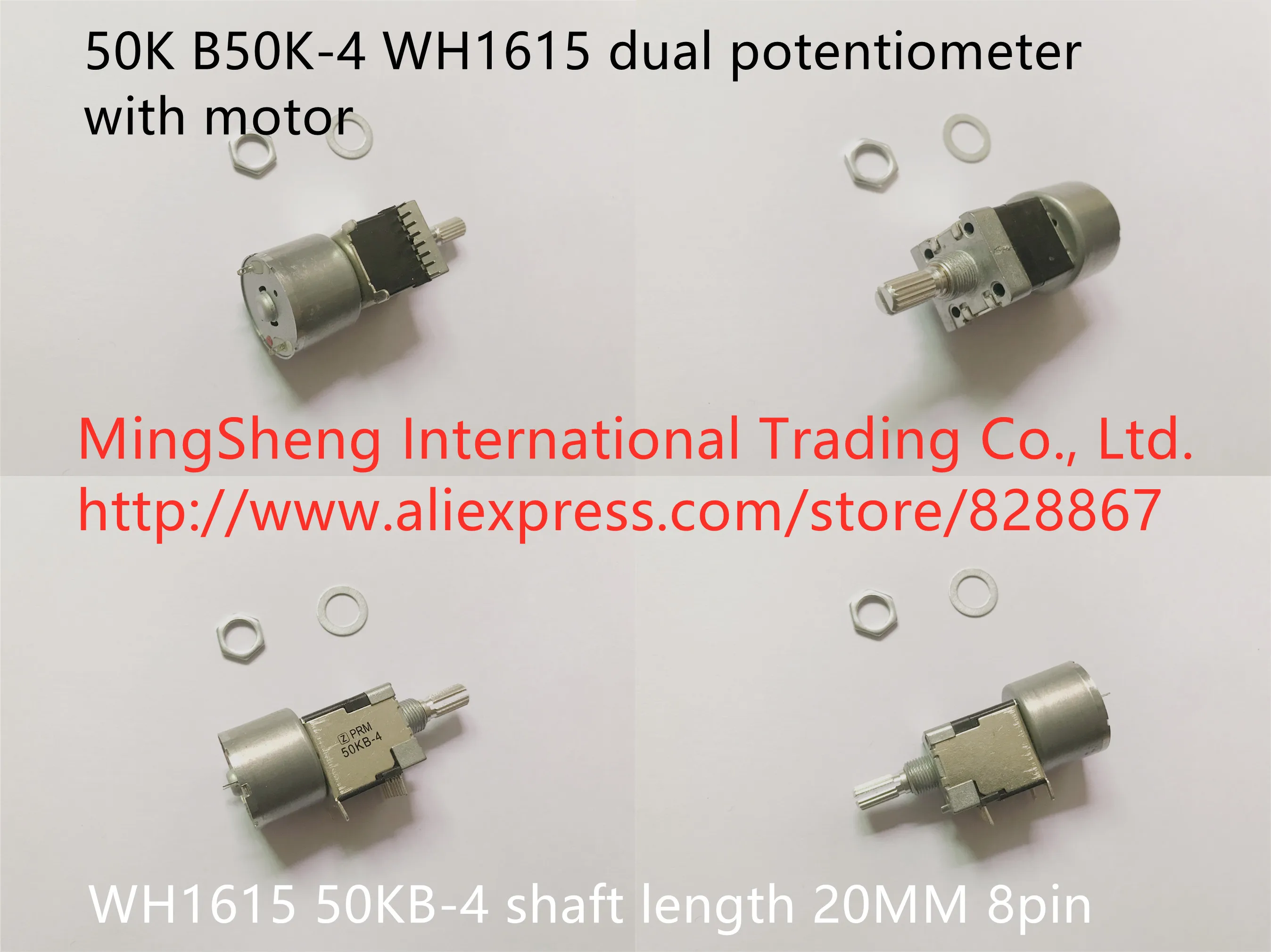 Original new 100% 50K B50K-4 WH1615 dual potentiometer with motor 50KB-4 handle 20MM long axis (SWITCH)
Original new 100% 50K B50K-4 WH1615 dual potentiometer with motor 50KB-4 handle 20MM long axis (SWITCH)