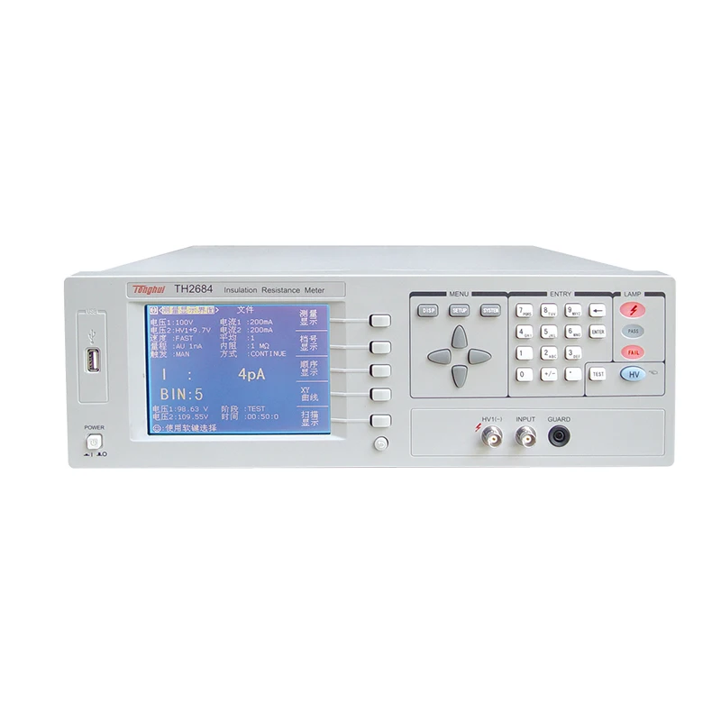 Tonghui TH2684 Insulation Resistance Meter Dual Channel Output 4-bin Comparison Function 
Tonghui TH2684 Insulation Resistance Meter Dual Channel Output 4-bin Comparison Function