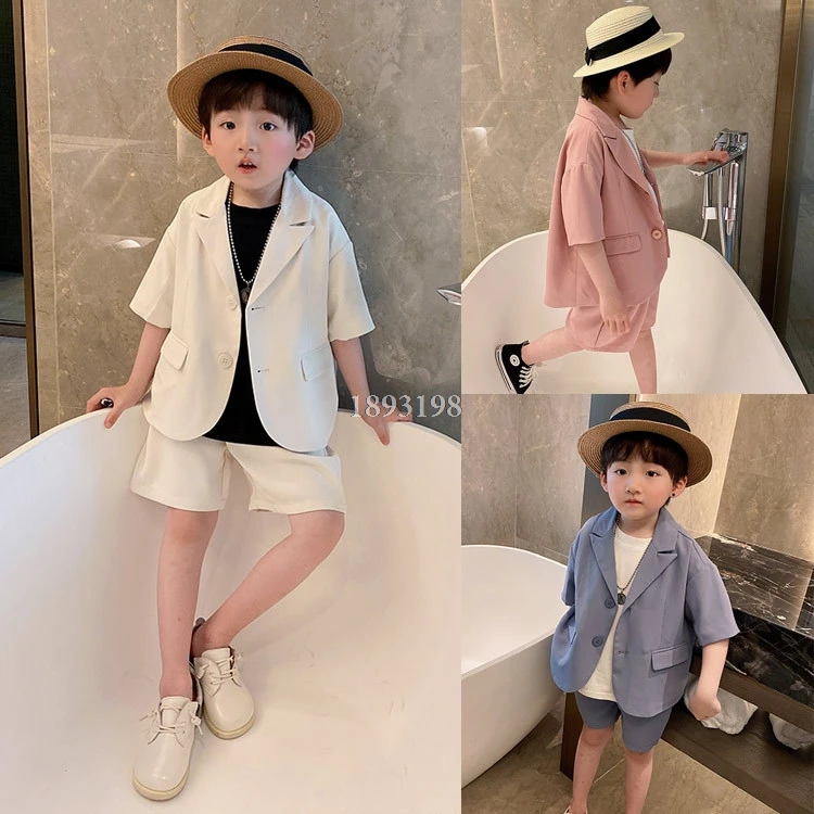 Children's Summer Short Sleeve Suits Set 2021 Boys Girls Korean Blazer Shorts 2pcs Clothing Set Kids Performance Party Costume
Children's Summer Short Sleeve Suits Set 2021 Boys Girls Korean Blazer Shorts 2pcs Clothing Set Kids Performance Party Costume