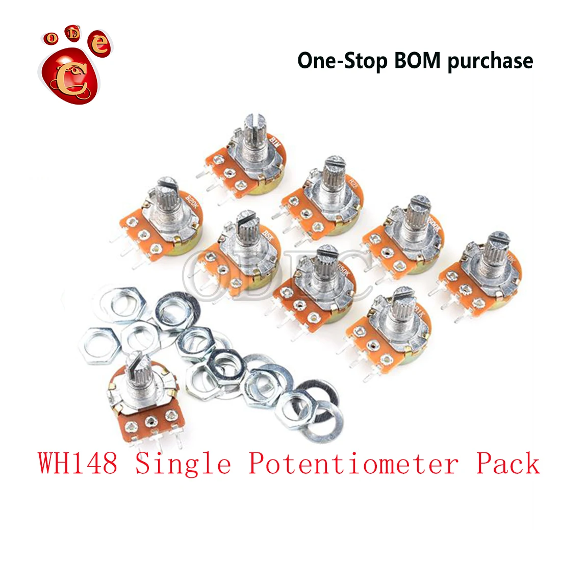 WH148 Single Potentiometer Pack Element Pack 9 Resistance Values B1/2/5/20/50K-1M 3 Pin Handle Length 15MM
WH148 Single Potentiometer Pack Element Pack 9 Resistance Values B1/2/5/20/50K-1M 3 Pin Handle Length 15MM