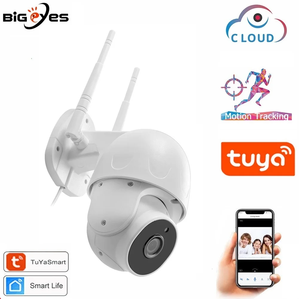 Bigeyes TUYA Outdoor PTZ WiFi Camera 1080P 2MP Surveillance CCTV Camera Smart Life APP Waterproof Outdoor Camera Google Home
Bigeyes TUYA Outdoor PTZ WiFi Camera 1080P 2MP Surveillance CCTV Camera Smart Life APP Waterproof Outdoor Camera Google Home