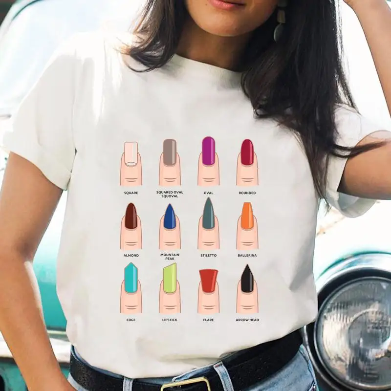 T-shirts Cartoon Nail Art Trend Lovely Fashion Women Print Summer Shirt Graphic T Top Stylish Short Sleeve Female Tee T-Shirt
T-shirts Cartoon Nail Art Trend Lovely Fashion Women Print Summer Shirt Graphic T Top Stylish Short Sleeve Female Tee T-Shirt