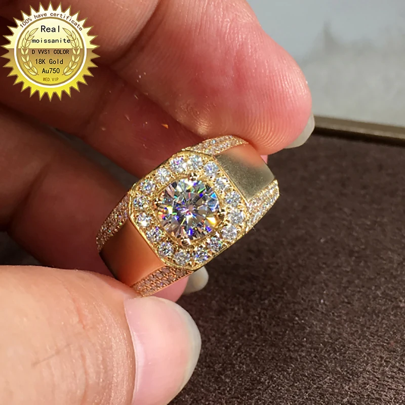 Solid 9K Au375 Yellow Gold Men Ring DVVS1 Moissanite Diamonds Round Luxury Wedding Party Engagement Anniversary Ring
Solid 9K Au375 Yellow Gold Men Ring DVVS1 Moissanite Diamonds Round Luxury Wedding Party Engagement Anniversary Ring