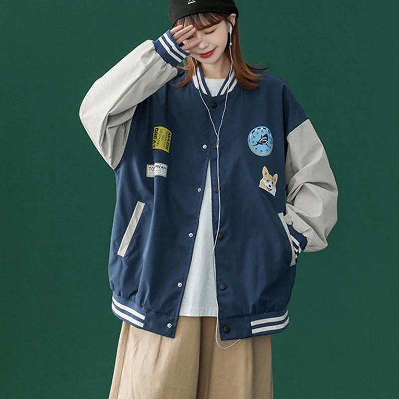 Women's Baseball Uniform Spring Autumn NiceJacket Women New Vintage Loose Harajuku BF Basic Coat Women Windbreaker Coat
Women's Baseball Uniform Spring Autumn NiceJacket Women New Vintage Loose Harajuku BF Basic Coat Women Windbreaker Coat