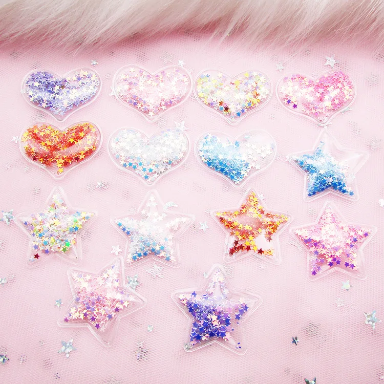 100pcs/lot Transparent PVC Hearts Stars patch applique with sequin For Clothes DIY Children's Hair Clip Headwear Accessories
100pcs/lot Transparent PVC Hearts Stars patch applique with sequin For Clothes DIY Children's Hair Clip Headwear Accessories
