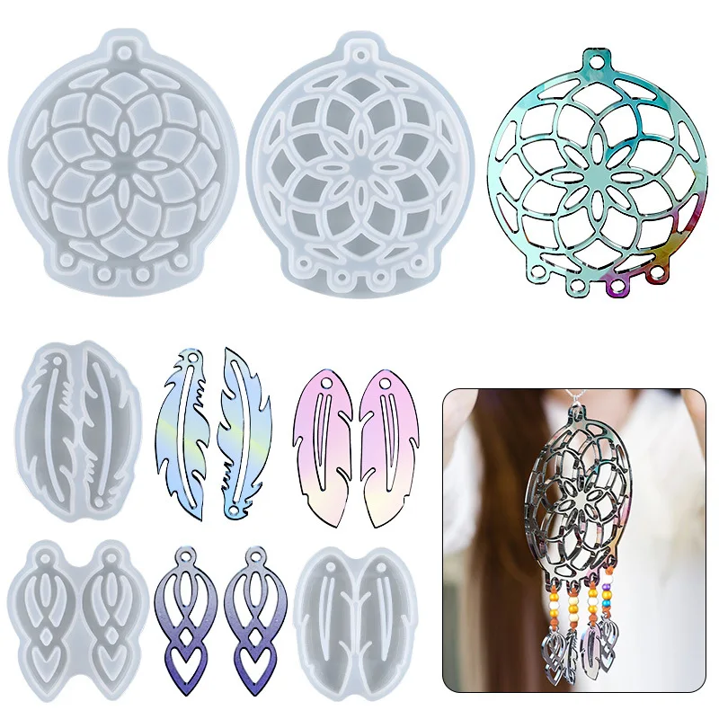 DIY Crystal Resin Silicone Mold Dream Net Feather Hanging Wall Decoration Necklace Jewelry Casting Silicone Mold Resin Craft
DIY Crystal Resin Silicone Mold Dream Net Feather Hanging Wall Decoration Necklace Jewelry Casting Silicone Mold Resin Craft