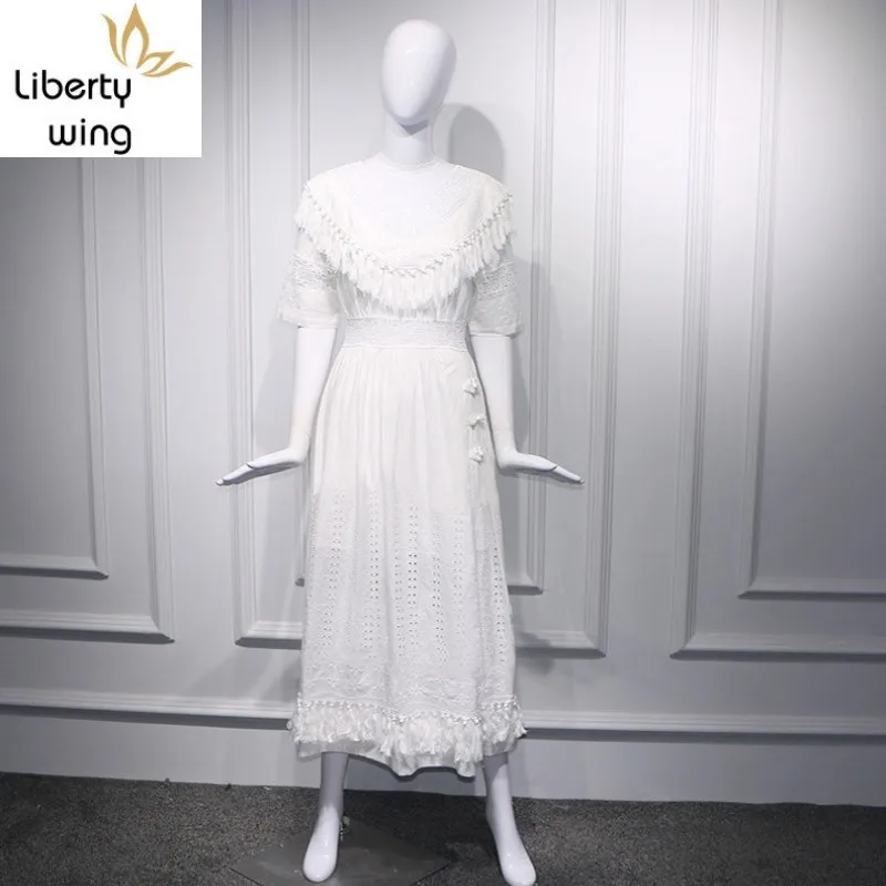 2020 New White Tassel Lace Summer Women Bohemian Beach Style Holiday Maxi Dress Fashion Slim Half Sleeve Long Dresses
2020 New White Tassel Lace Summer Women Bohemian Beach Style Holiday Maxi Dress Fashion Slim Half Sleeve Long Dresses