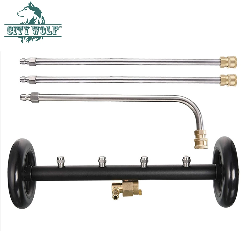 1/4 Inch Quick Connect Dual-Function Pressure Washer Undercarriage Cleaner with 16 Inch Road Water Broom Four Nozzles Car Wash
1/4 Inch Quick Connect Dual-Function Pressure Washer Undercarriage Cleaner with 16 Inch Road Water Broom Four Nozzles Car Wash