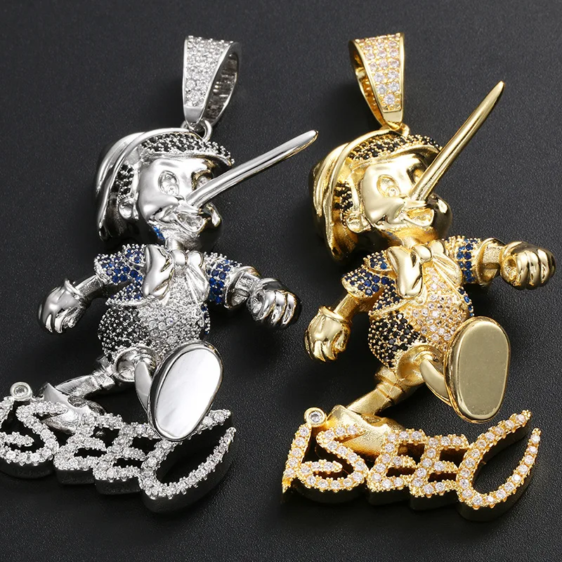 Men's Hip Hop Iced Out CZ Personalized Cartoon Pendant Necklace Gold Silver Color Necklace Charms Zircon Jewelry
Men's Hip Hop Iced Out CZ Personalized Cartoon Pendant Necklace Gold Silver Color Necklace Charms Zircon Jewelry