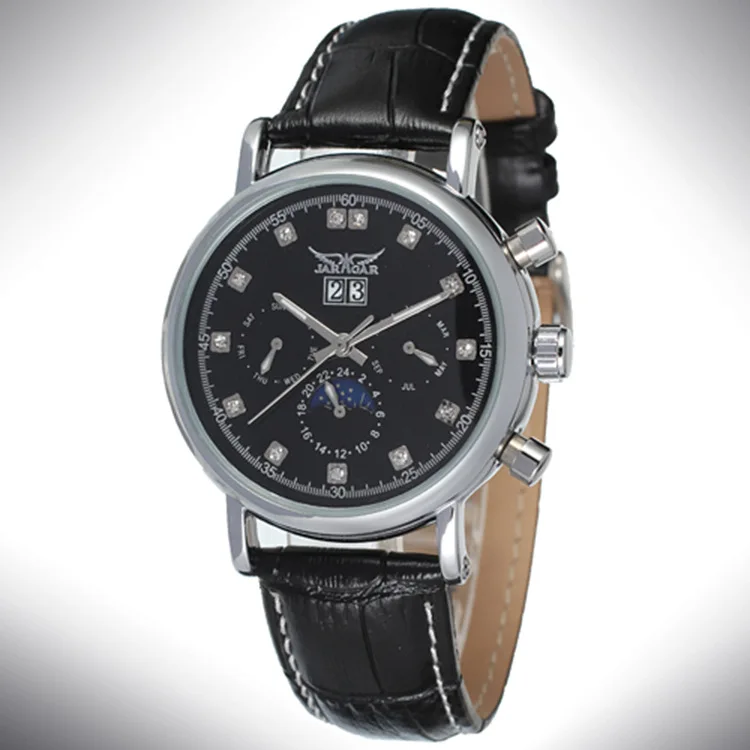 JARAGAR Six-needle calendar men's mechanical watch creative design moon star rhinestone scale leather belt mechanical watch
JARAGAR Six-needle calendar men's mechanical watch creative design moon star rhinestone scale leather belt mechanical watch