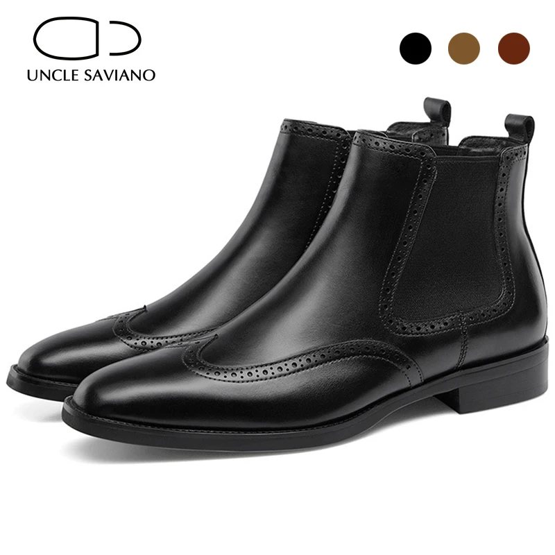 Uncle Saviano Ankle Borgue Winter Mens Boots Shoes Genuine Leather Work Boots Fashion Designer Non-Slip Desiger Shoes for Men
Uncle Saviano Ankle Borgue Winter Mens Boots Shoes Genuine Leather Work Boots Fashion Designer Non-Slip Desiger Shoes for Men