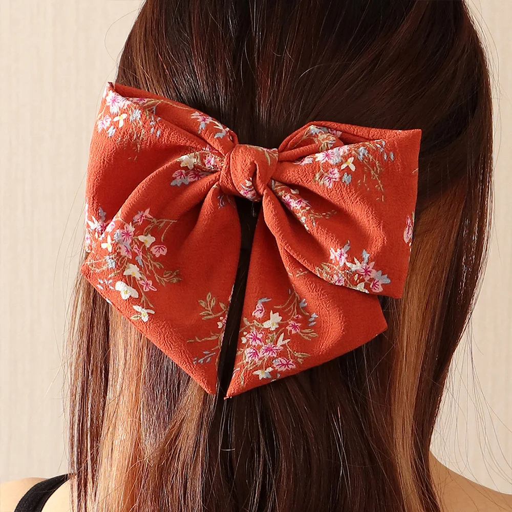 Women Vintage Flower Print Bowknot Hair Barrette Sweet Girls Big Chiffon Hair Clip Handmade Hair Grip Bohemian Hair Accessories
Women Vintage Flower Print Bowknot Hair Barrette Sweet Girls Big Chiffon Hair Clip Handmade Hair Grip Bohemian Hair Accessories