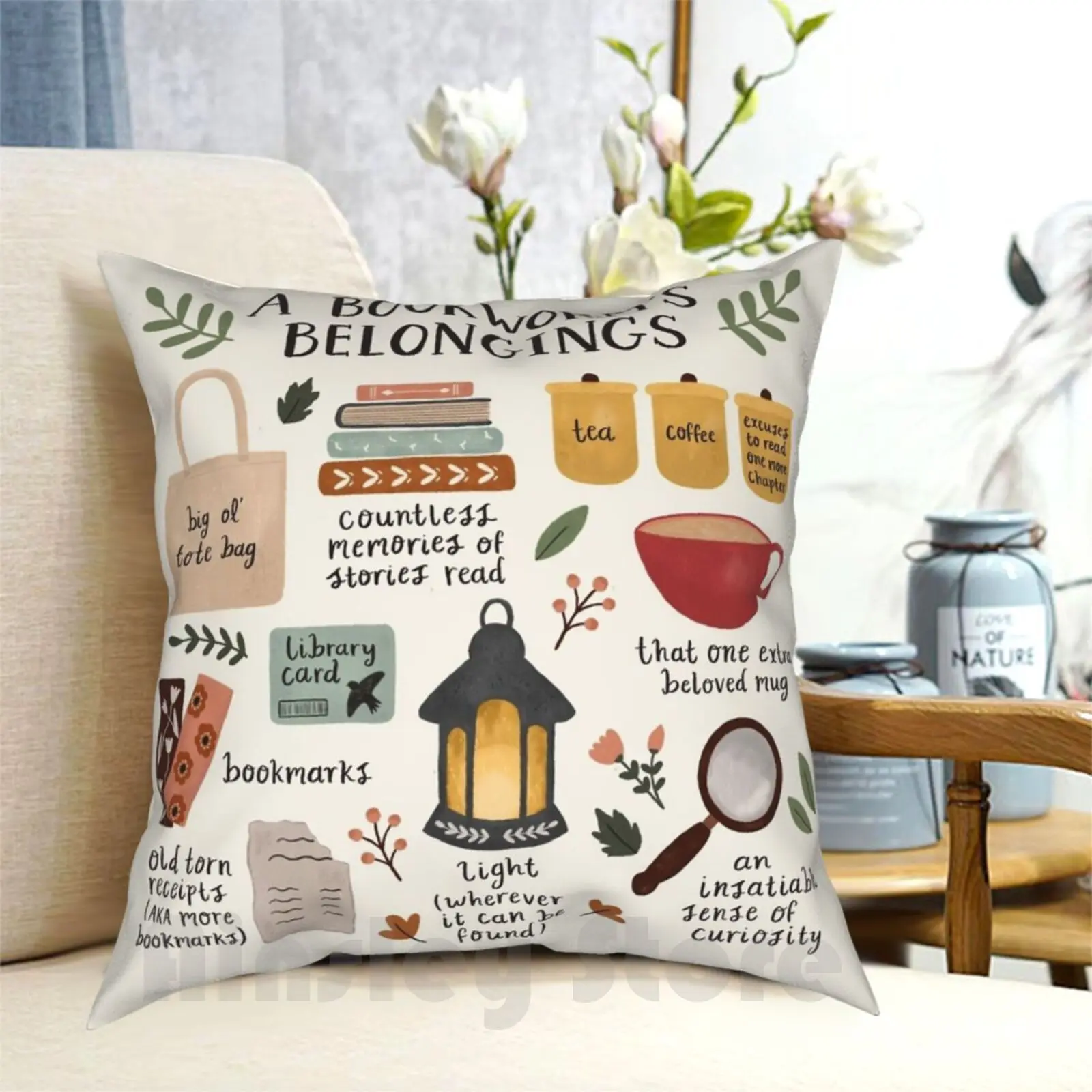 A Bookworm's Belongings Pillow Case Printed Home Soft Throw Pillow Books Reading Read Reader Bookworm Bibliophile Book
A Bookworm's Belongings Pillow Case Printed Home Soft Throw Pillow Books Reading Read Reader Bookworm Bibliophile Book
